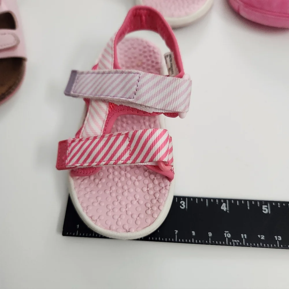 Toddler‎ Baby Girl Shoe Bundle Pink Sandals Size 6 - 3 Pairs